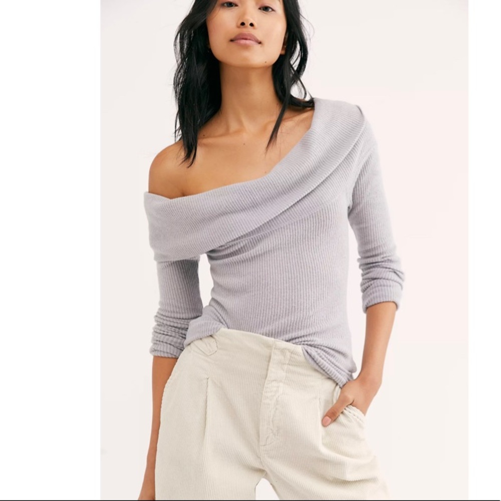 FREE PEOPLE Snowbunny Long Sleeve NWT Sz M Grey - Picture 6 of 16